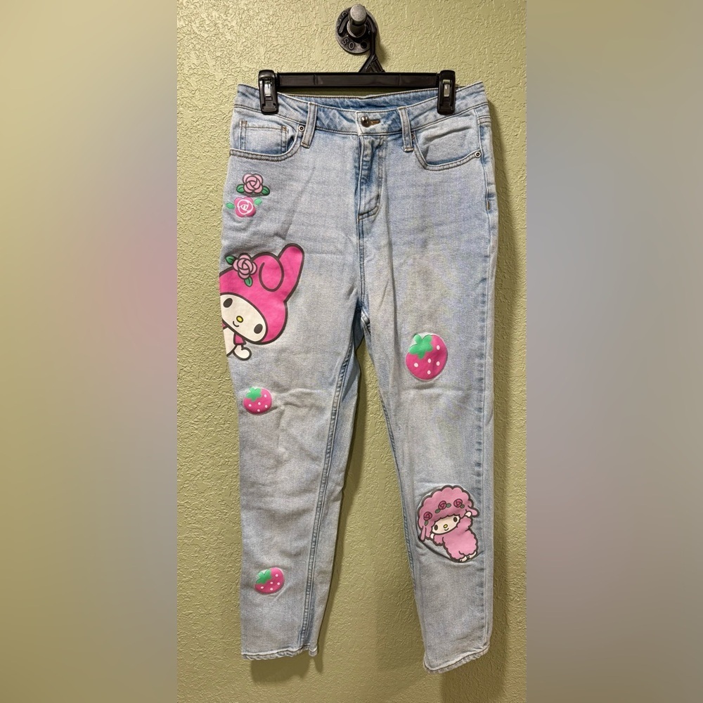 Sanrio My Melody Women's Skinny Jeans with Pink and White Accents